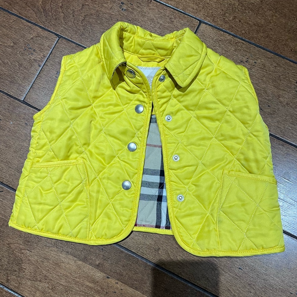 Burberry Bright Yellow Quilted Kids Vest